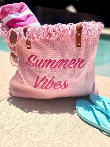 Summer Vibes Pink Tote Bag