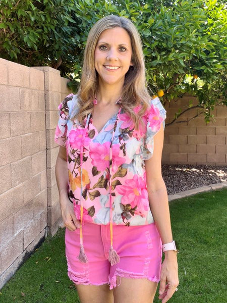 Pretty Petals Pink Floral Top