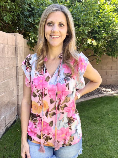 Pretty Petals Pink Floral Top