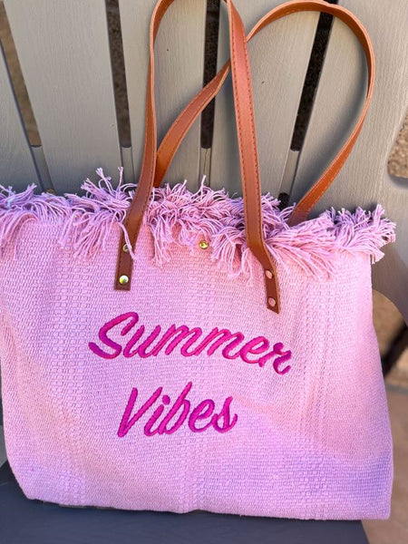 Summer Vibes Pink Tote Bag