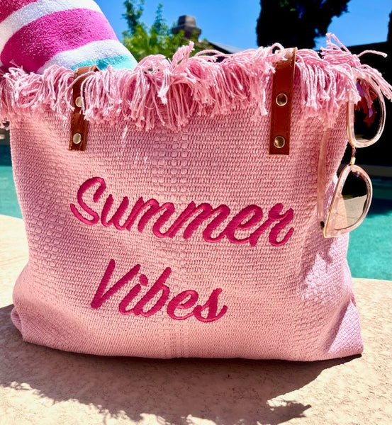 Summer Vibes Pink Tote Bag