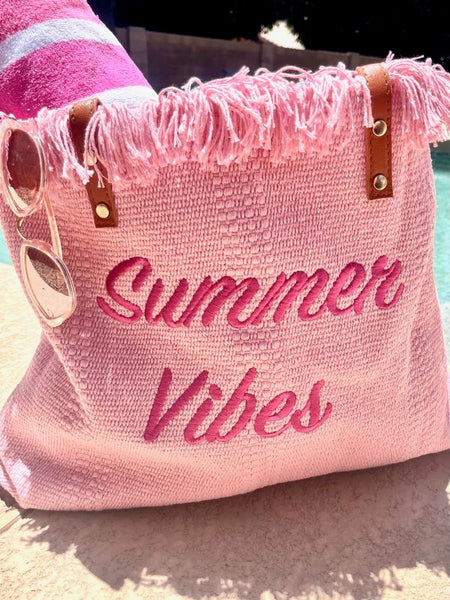 Summer Vibes Pink Tote Bag