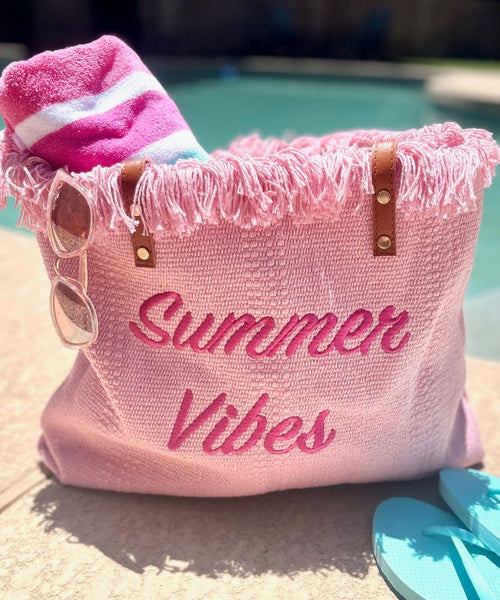 Summer Vibes Pink Tote Bag