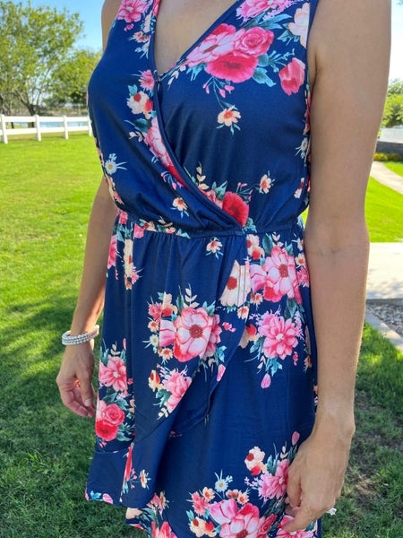 Blooming Love Blue Floral Dress