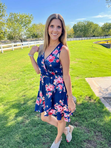 Blooming Love Blue Floral Dress
