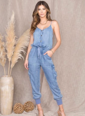 Spring Days Chambray Jumpsuit