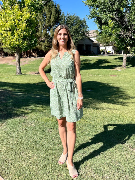 Garden View Green Floral Dress