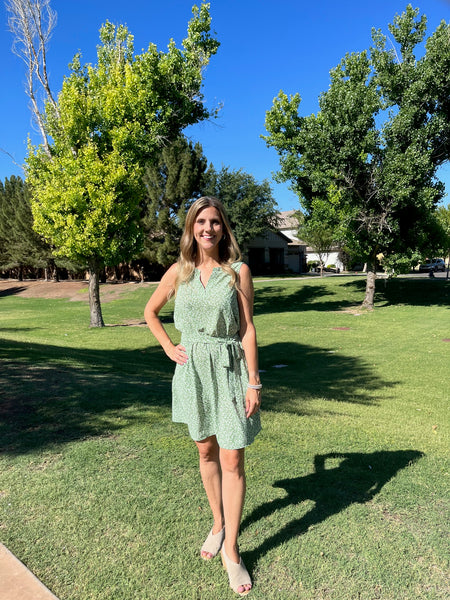 Garden View Green Floral Dress