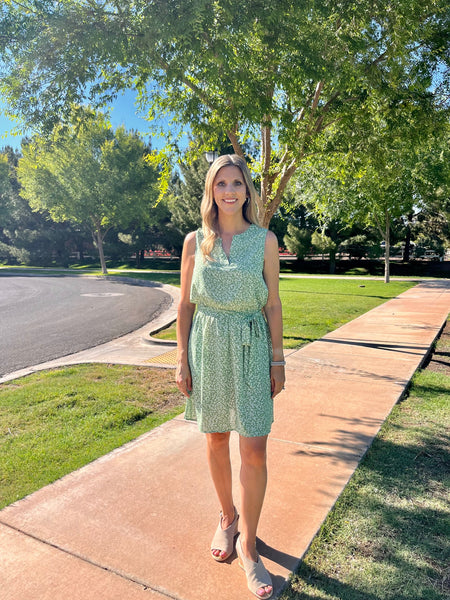Garden View Green Floral Dress