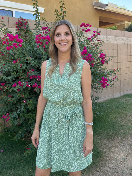 Garden View Green Floral Dress