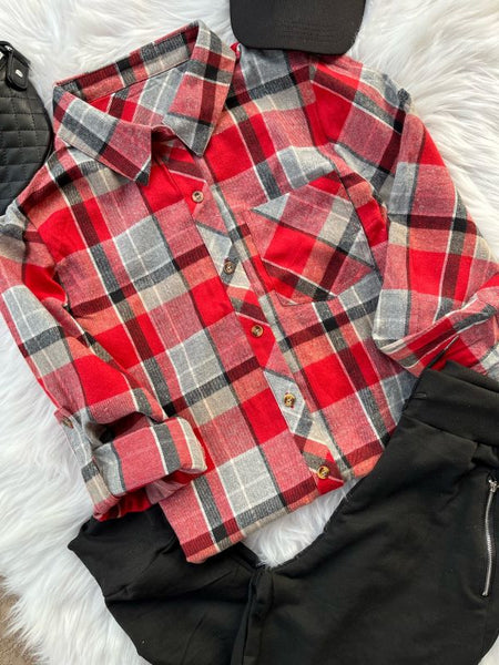 Campfire Nights Red Plaid Flannel