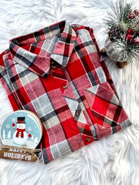 Campfire Nights Red Plaid Flannel