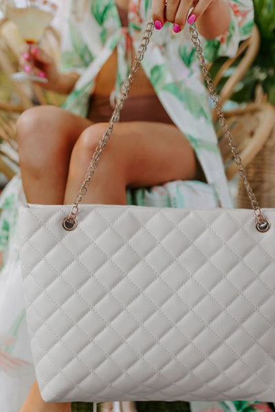 Everyday White Quilted Bag