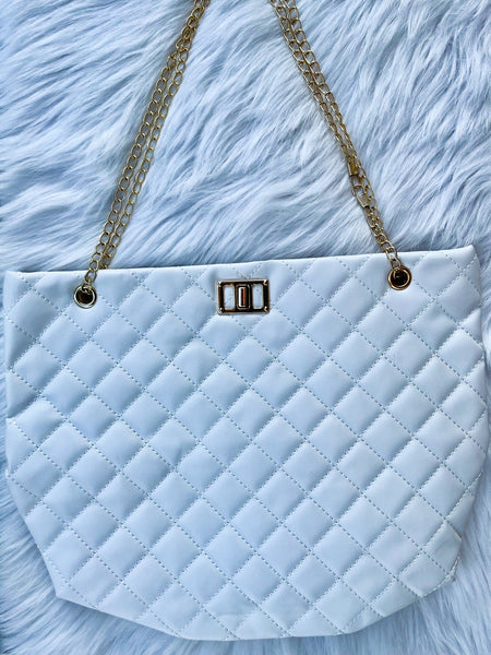 Everyday White Quilted Bag