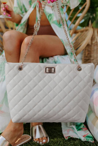 Everyday White Quilted Bag